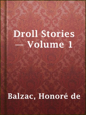 cover image of Droll Stories — Volume 1